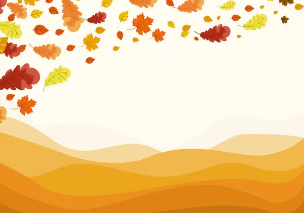 秋天的背景金牛和枫叶 有复制空间 — 图库矢量图片