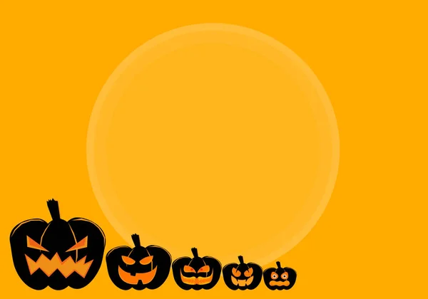 Halloween Kürbis Hintergrund Geist Kürbis Auf Orangefarbenem Hintergrund — Stockvektor