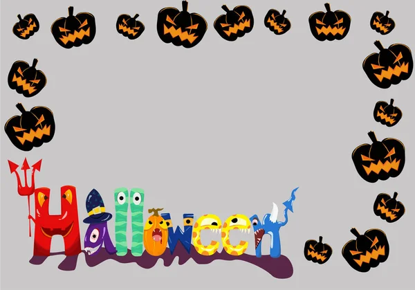 Halloween Personaggio Vettoriale Fantasma Del Fumetto Halloween Biglietto Auguri Illustrazione — Vettoriale Stock