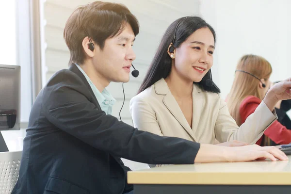 Business Call Center Personale Supporto Tecnico Operatore Telefonico Della Reception — Foto Stock