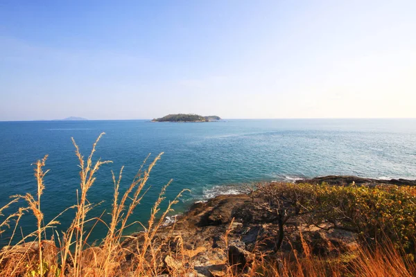 Hermoso Paisaje Marino Con Crepúsculo Del Cielo Puesta Del Sol — Foto de Stock