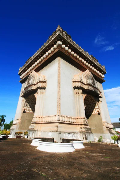 Prachtig Oud Patuxay Monument Triomfboog Monument Beroemd Provincie Vientiane Laos — Stockfoto