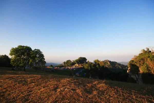 Nan Tailandia Diciembre 2015 Hermoso Paisaje Coloridas Tiendas Campaña Camping — Foto de Stock