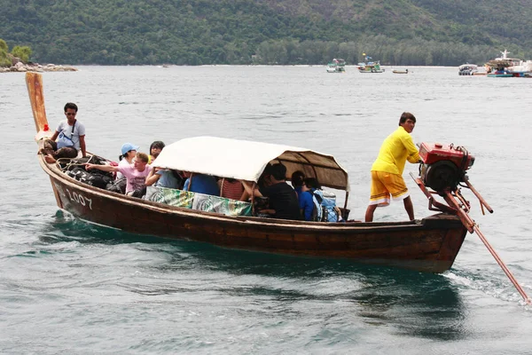 Satun Thailand Maj 2012 Trä Tradition Longe Tail Båt För — Stockfoto