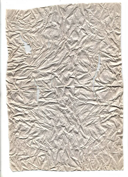 Starý Vrásčitý Papír Záhyby Skvrnami — Stock fotografie