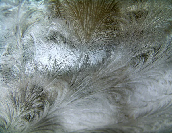 Frosty Foto Fondo Invierno Acumulación Hielo Una Ventana —  Fotos de Stock