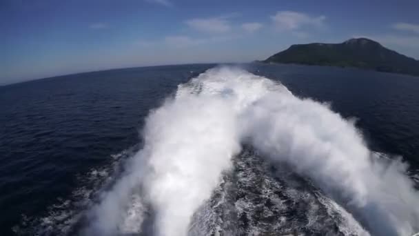 Marmaris Turkey May 2019 Water Trail Boat Engine Waves Lot — Stock Video