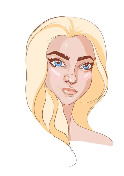 Porträt Eines Blonden Mädchens Mit Blauen Augen — Stockfoto