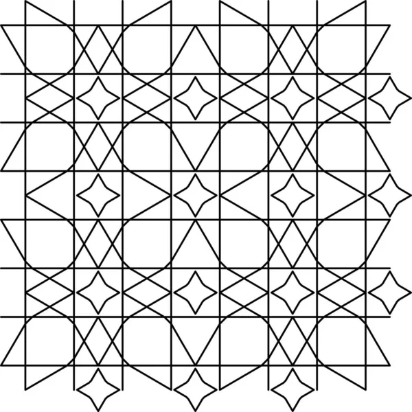 几何无缝线图案 白色背景上的黑色细线 — 图库矢量图片