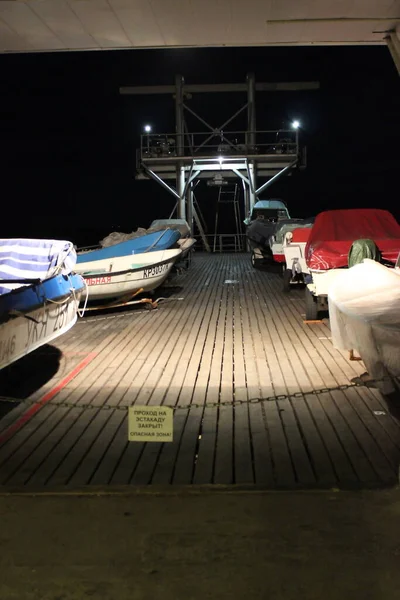 Barco Nocturno Casa Botes Massandra Crimea Ucrania —  Fotos de Stock