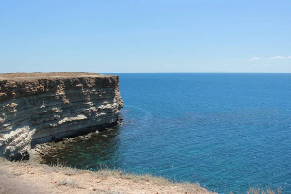 Cabo Atlesh Rocas Con Vistas Mar Crimea Occidental Tarkhankut Mar — Foto de Stock