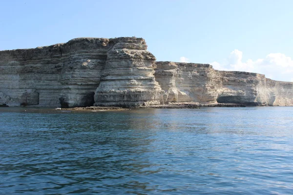 Costa Rocosa Crimea Occidental Peninsula Tarkhankut Oeste Crimea Mar Negro — Foto de Stock