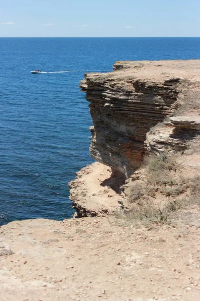 Costa Rocosa Empinada Crimea Occidental Tarkhankut Mar Negro Ucrania — Foto de Stock