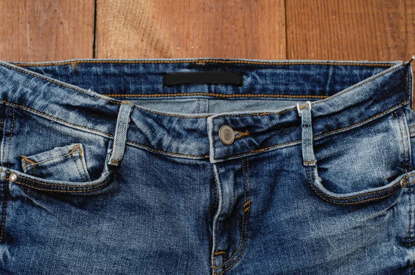 Detalles Blue Jeans Wooden Board — Foto de Stock