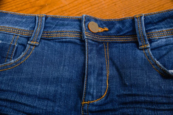 Detaljer Från Blue Jeans Wooden Board — Stockfoto