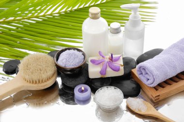 Mat zemin üzerine Spa tropikal ayarı