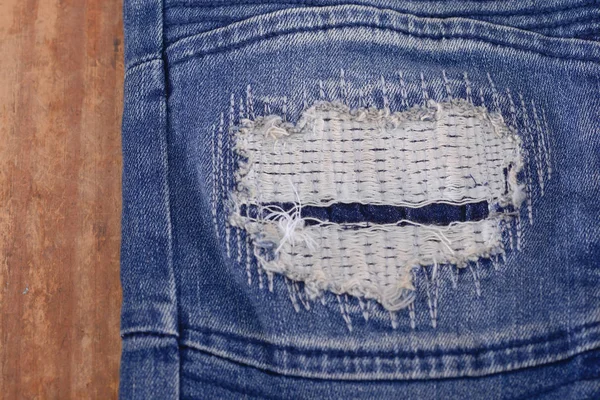 Jeans Denim Oude Jeans Verscheurd Bitmappatroon Voor Ontwerp Texturen — Stockfoto