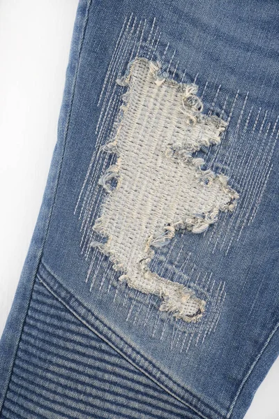 Jeans Been Denim Textuur Voor Achtergrond — Stockfoto