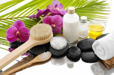 Güzel tropikal spa kompozisyon