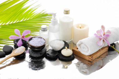 Taşlar, havlu ile spa Spa arka plan belirleme