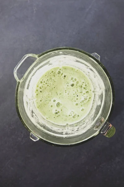 Sağlıklı Taze İçecek Yeşil Meyve Smoothie Üst Görünümü 