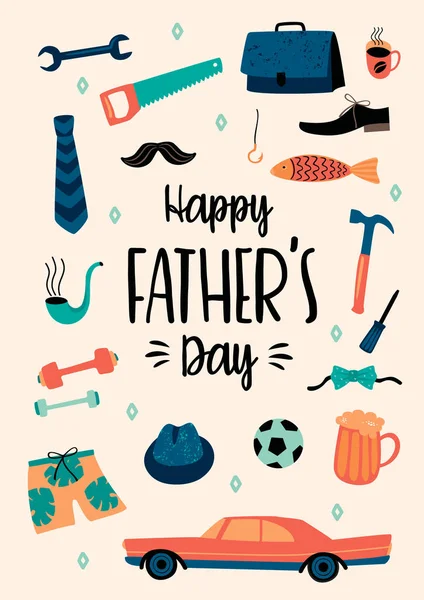 Happy Fathers Day. Vector sjablonen. — Stockvector