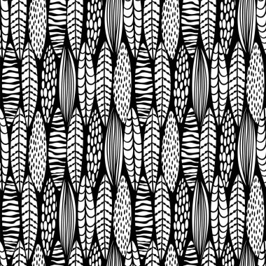 Soyut yaprakları ile kabile seamless modeli.