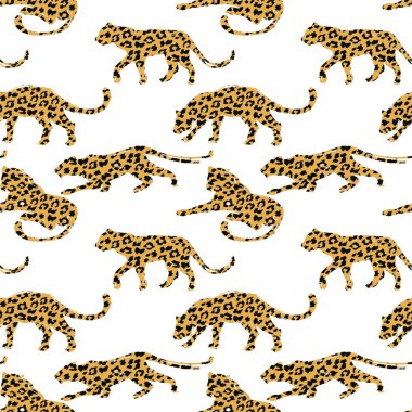 Soyut hayvan siluetleriyle kusursuz egzotik desenler.