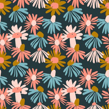 Çiçek seamless modeli. Vektör tasarımı