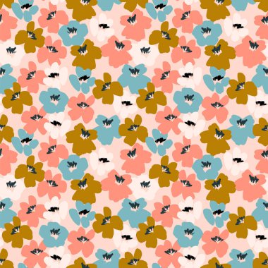 Çiçek seamless modeli. Vektör tasarımı