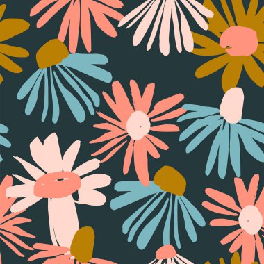 Çiçek seamless modeli. Vektör tasarımı