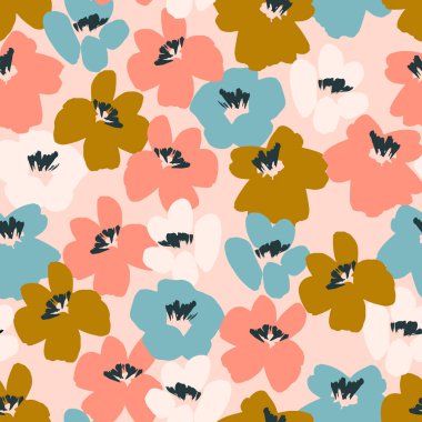 Çiçek seamless modeli. Vektör tasarımı