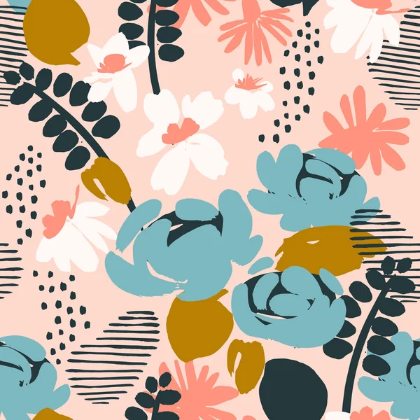 Motif floral sans couture. Conception vectorielle — Image vectorielle