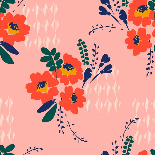 Patrón sin costura floral. Diseño vectorial — Archivo Imágenes Vectoriales