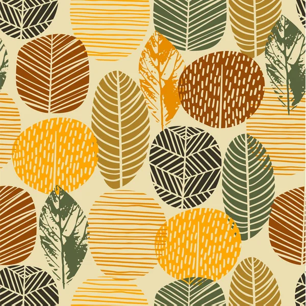 Patrón sin costura de otoño abstracto con árboles . — Archivo Imágenes Vectoriales