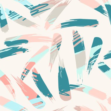 Soyut sanat seamless modeli darbeleri ile. Trendy el çizilmiş dokuları.