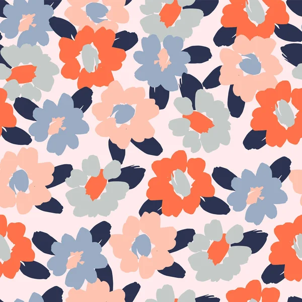 Floral abstract seamless pattern. Vector design for different surfases. — Stock Vector