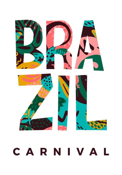 Brasilianischer Karneval. Vektorillustration mit trendigen abstrakten Elementen. — Stockvektor