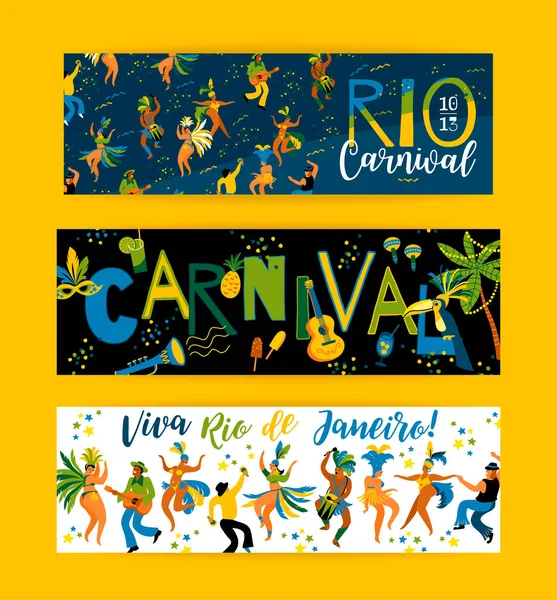 Brasilianischer Karneval Vektorvorlagen Für Karnevalskonzept Und Andere Benutzer Gestaltungselement — Stockvektor