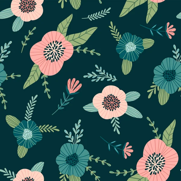 Patrón Sin Costura Floral Diseño Vectorial Para Papel Cubierta Tela — Archivo Imágenes Vectoriales