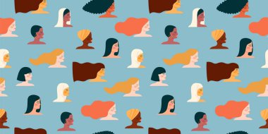 Uluslararası Kadınlar Günü. Kadınlarda farklı milletler ve kültürlerde kusursuz bir düzen var. Özgürlük, bağımsızlık, eşitlik için mücadele.