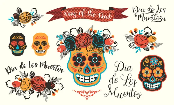 Dia Los Muertos Dia Dos Mortos Elemento Design Vetorial Para —  Vetores de Stock