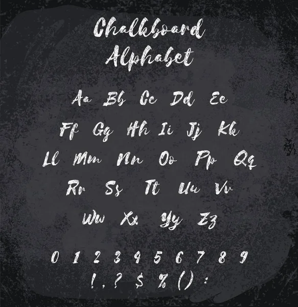 Vector Illustration Chalked Alphabet Imitation Texture Chalk Design Elements — Stock Vector