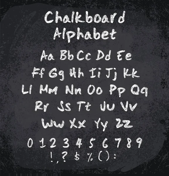 Vector Illustration Chalked Alphabet Imitation Texture Chalk Design Elements — Stock Vector