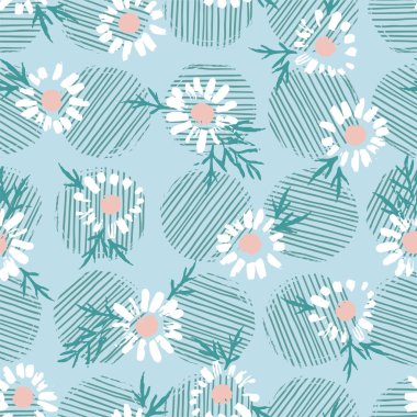 Papatya çayı ile soyut, dikişsiz desen. Moda el yapımı kumaşlar. Kağıt, kapak, kumaş ve diğer kullanıcılar için modern soyut tasarım