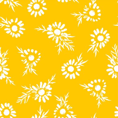 Papatya çayı ile soyut, dikişsiz desen. Moda el yapımı kumaşlar. Kağıt, kapak, kumaş ve diğer kullanıcılar için modern soyut tasarım