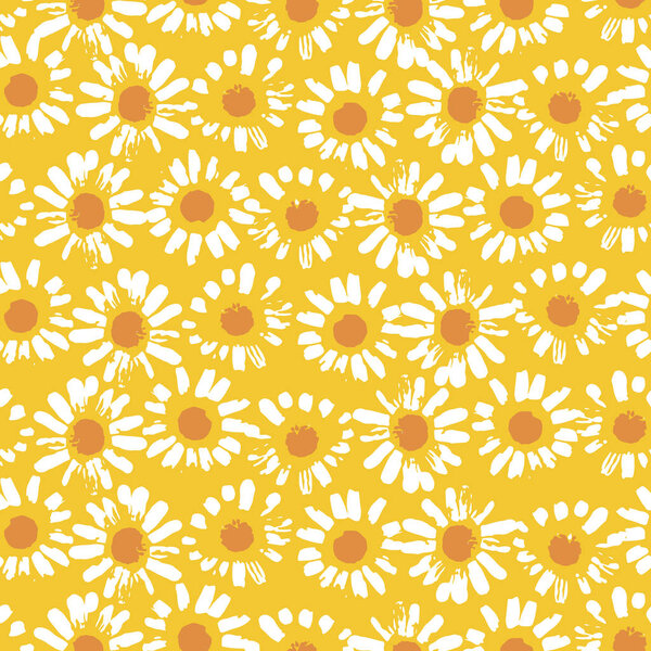 Abstract floral seamless pattern with chamomile. Trendy hand drawn textures. Modern abstract design for,paper, cover, fabric and other users