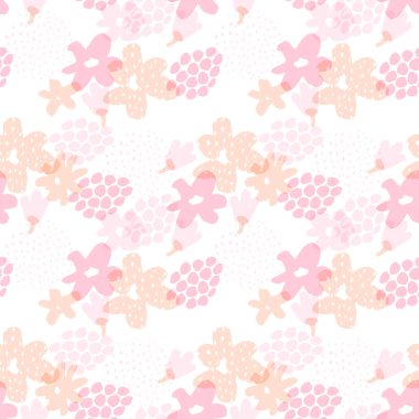 Dokular soyut çiçek seamless modeli son moda el ile çizilmiş.