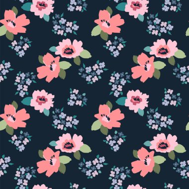 Çiçeksel, soyut, pürüzsüz desen. Farklı surfaslar için vektör tasarımı.