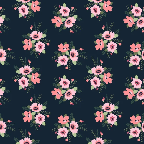 Patrón sin costura abstracto floral. Diseño vectorial para diferentes surfases. — Archivo Imágenes Vectoriales